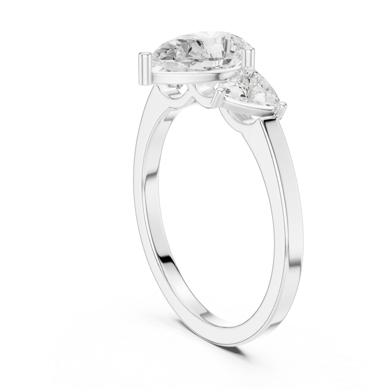  White Gold Celestial Tranquility Classic Engagement Ring Left View