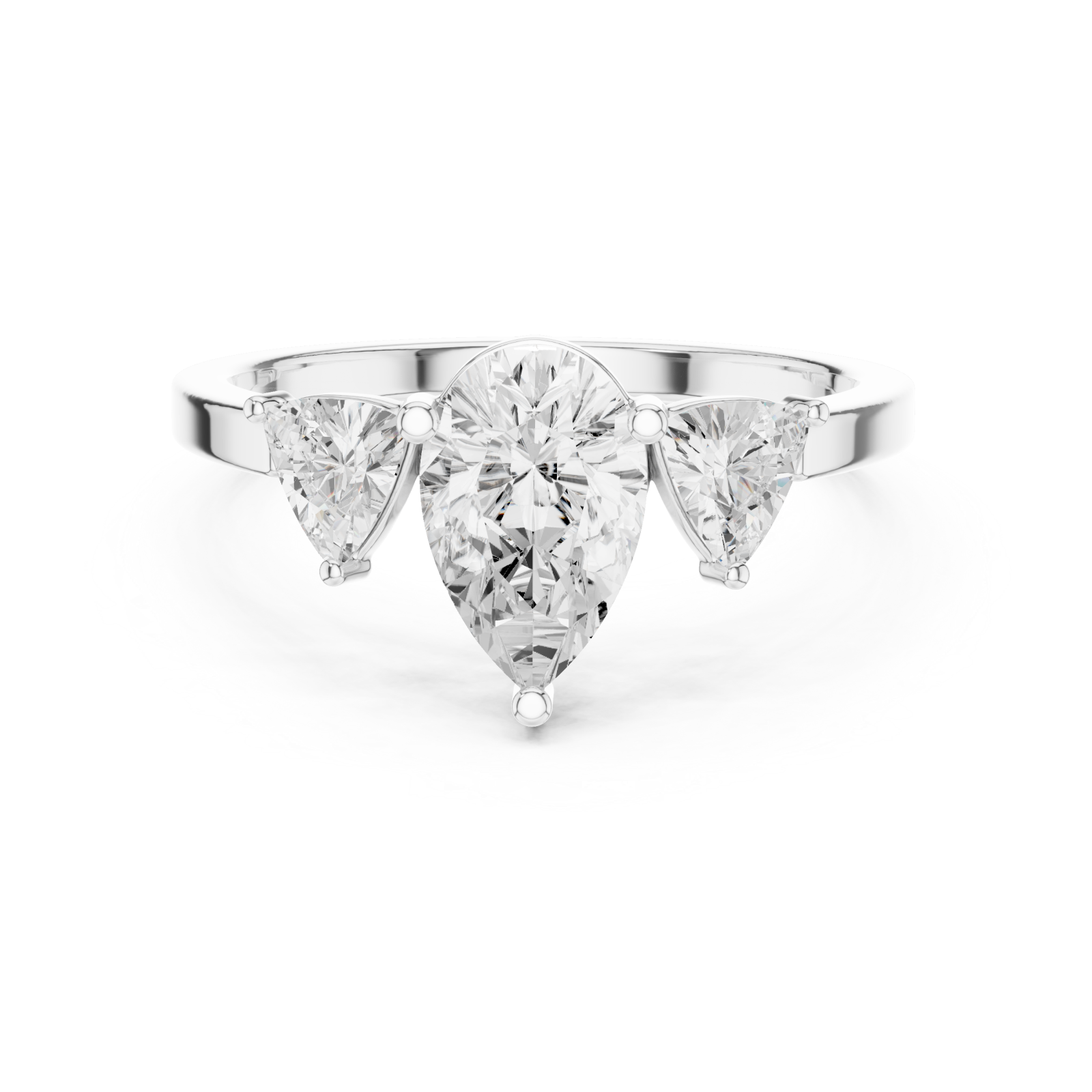  White Gold Celestial Tranquility Classic Engagement Ring Front View