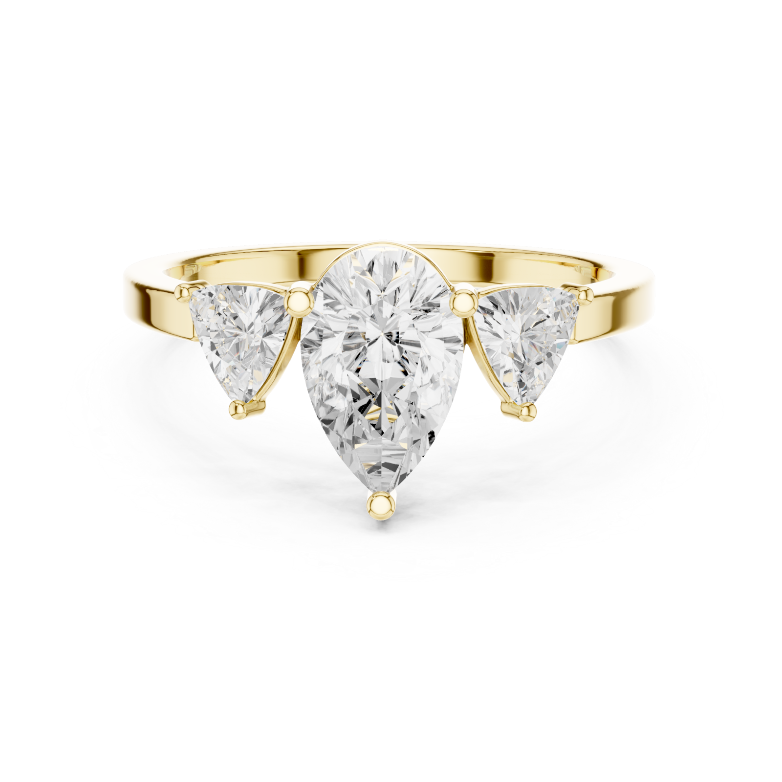  Gold Celestial Tranquility Classic Engagement Ring Front View