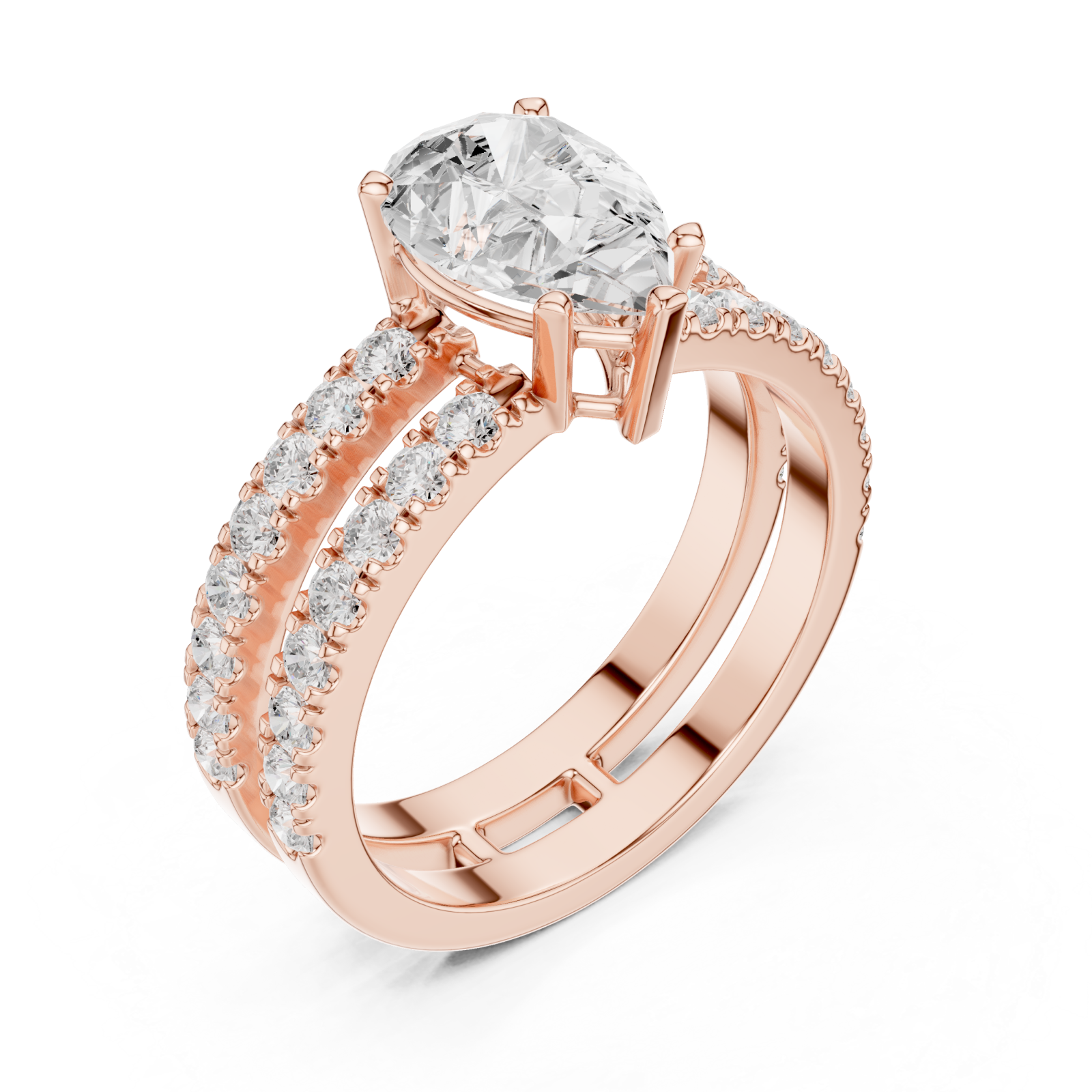  Rose Gold Harmony Embrace Classic Band Ring Right View