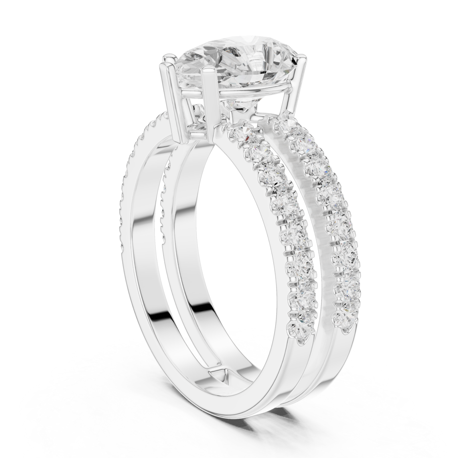  White Gold Harmony Embrace Classic Band Ring Left View