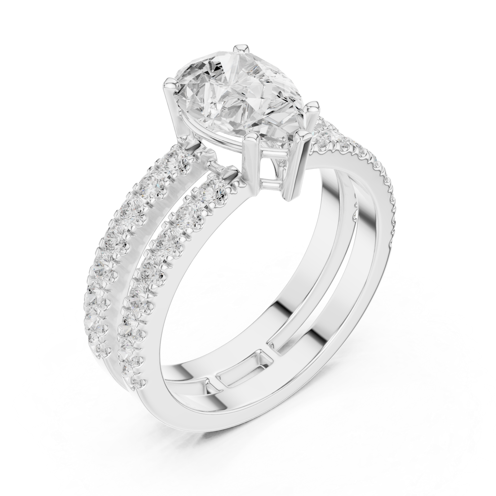  White Gold Harmony Embrace Classic Band Ring Right View