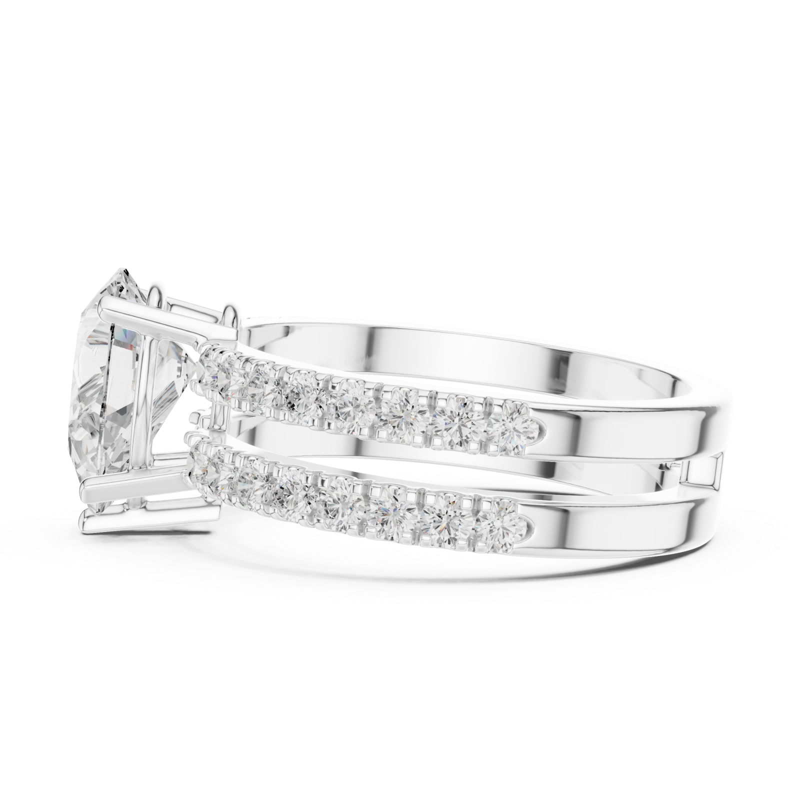  White Gold Harmony Embrace Classic Band Ring Side View