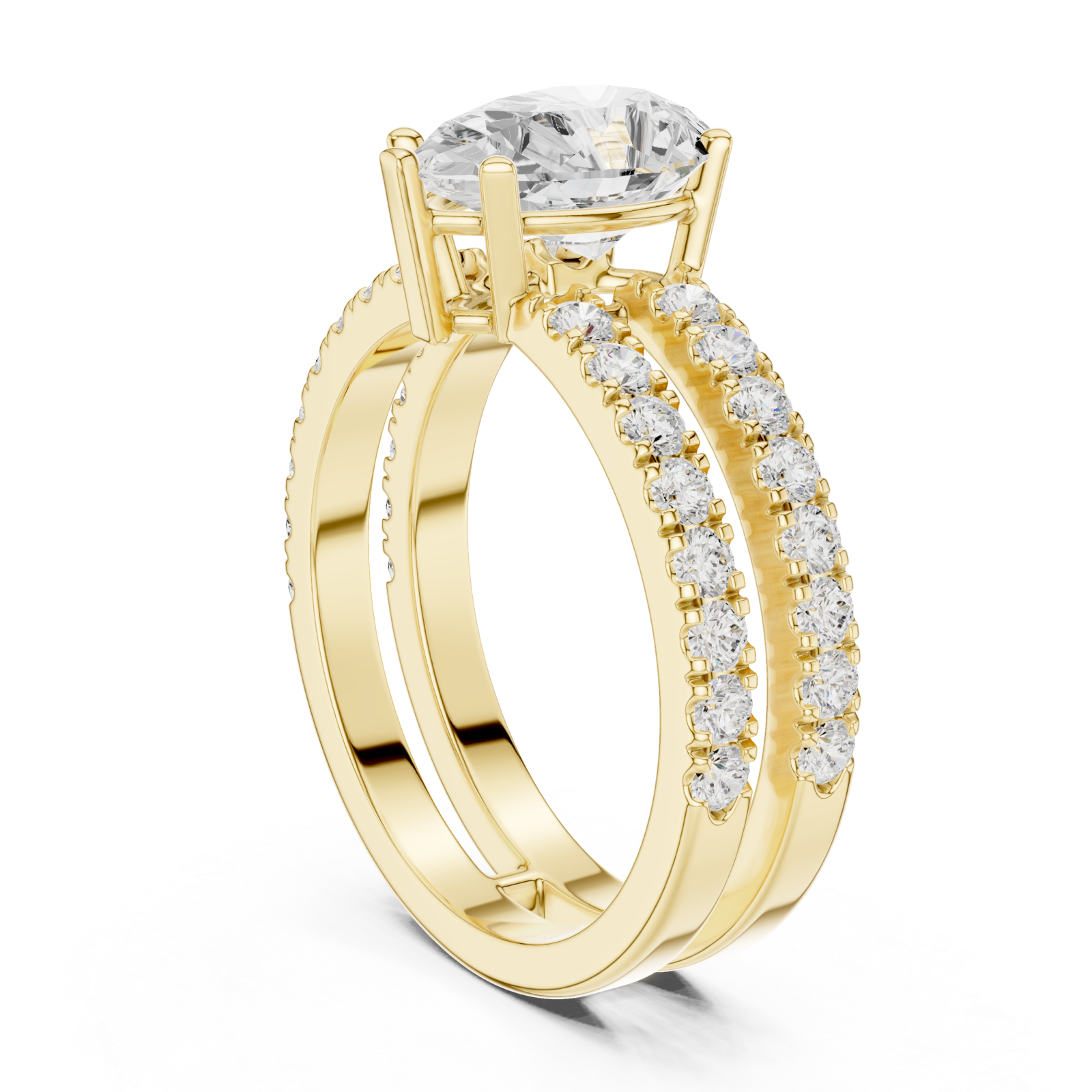  Gold Harmony Embrace Classic Band Ring Left View