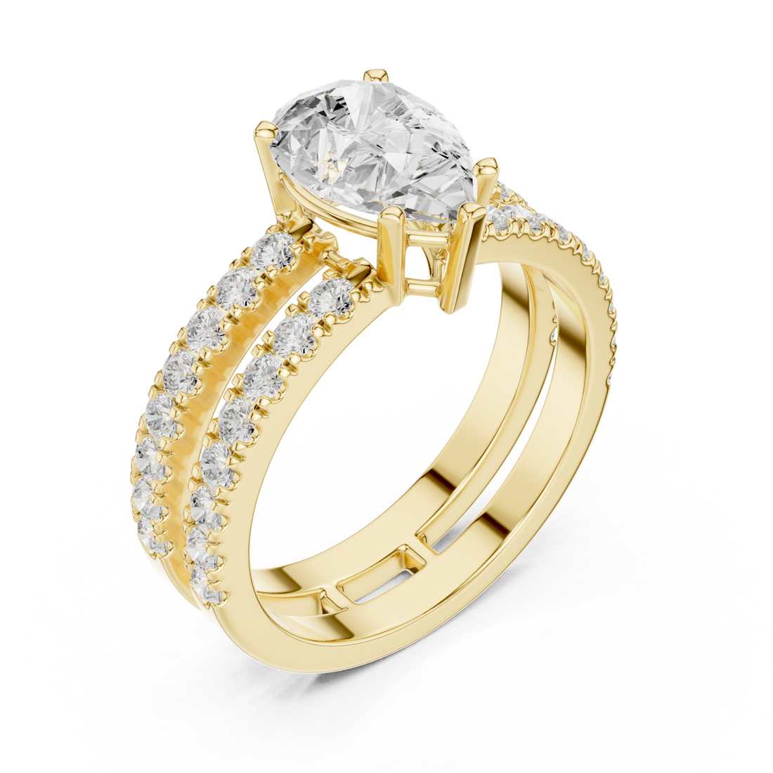 Gold Harmony Embrace Classic Band Ring Right View