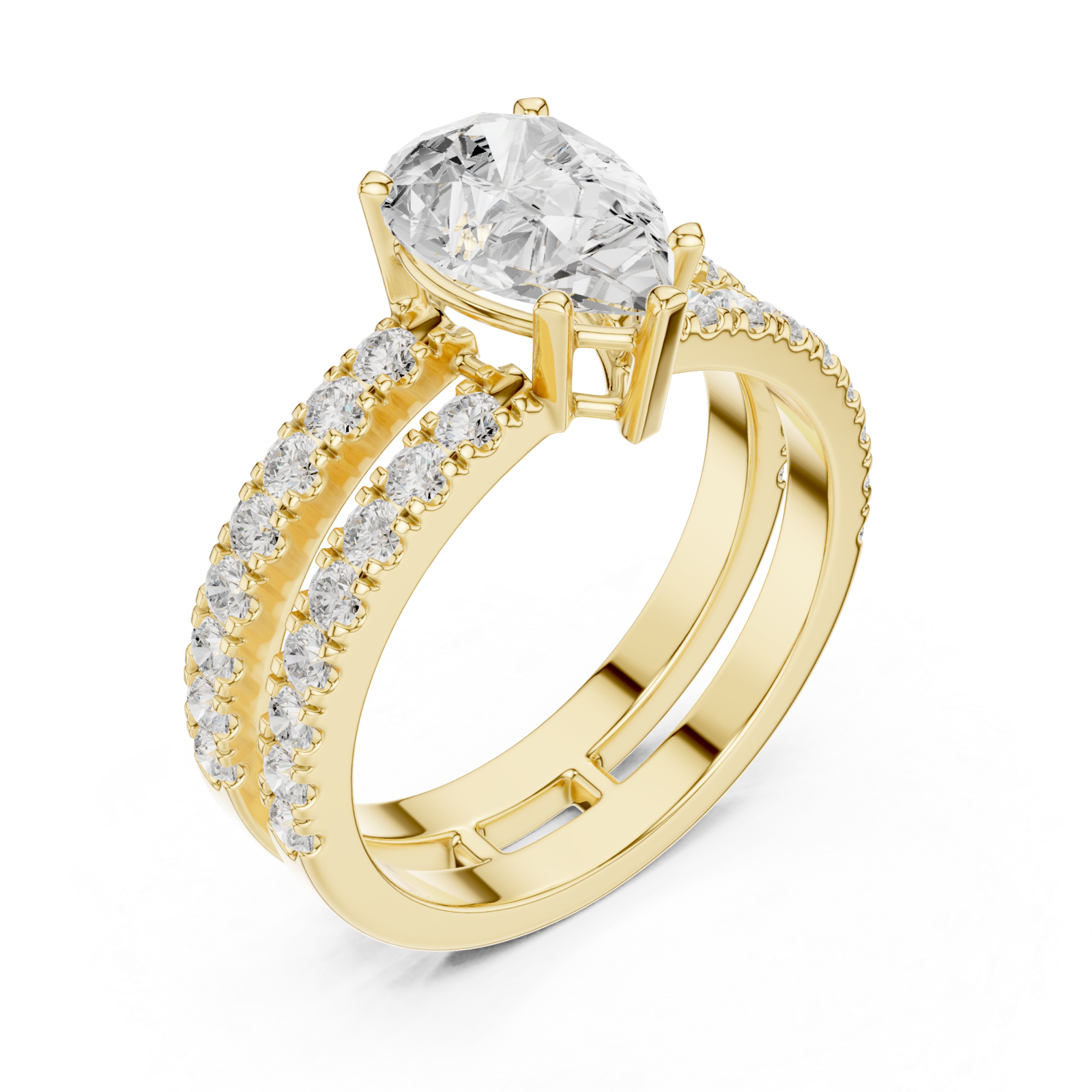 Gold Harmony Embrace Classic Band Ring Right View