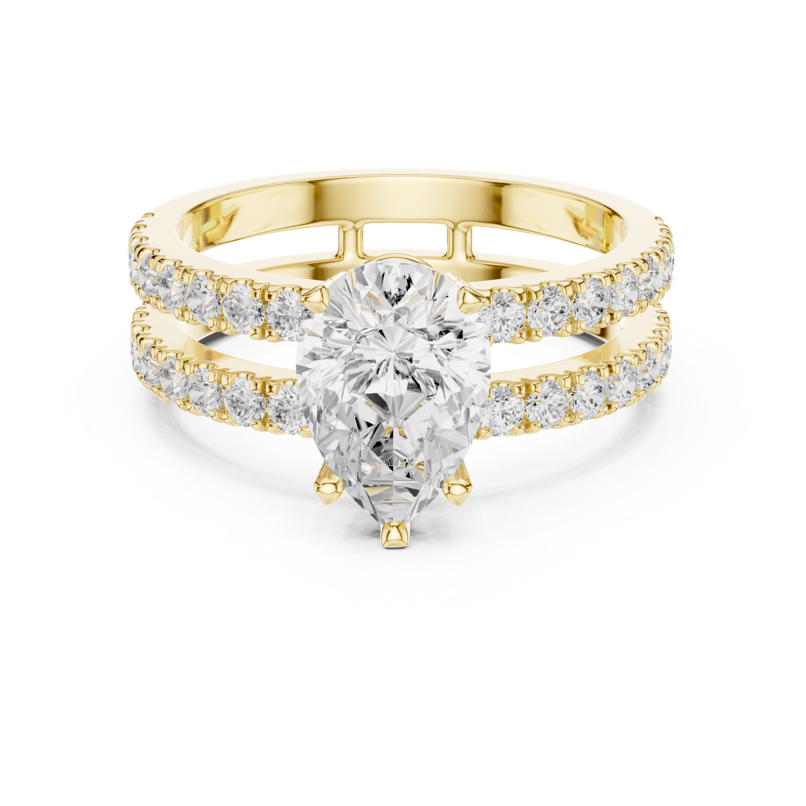  Gold Harmony Embrace Classic Band Ring Front View