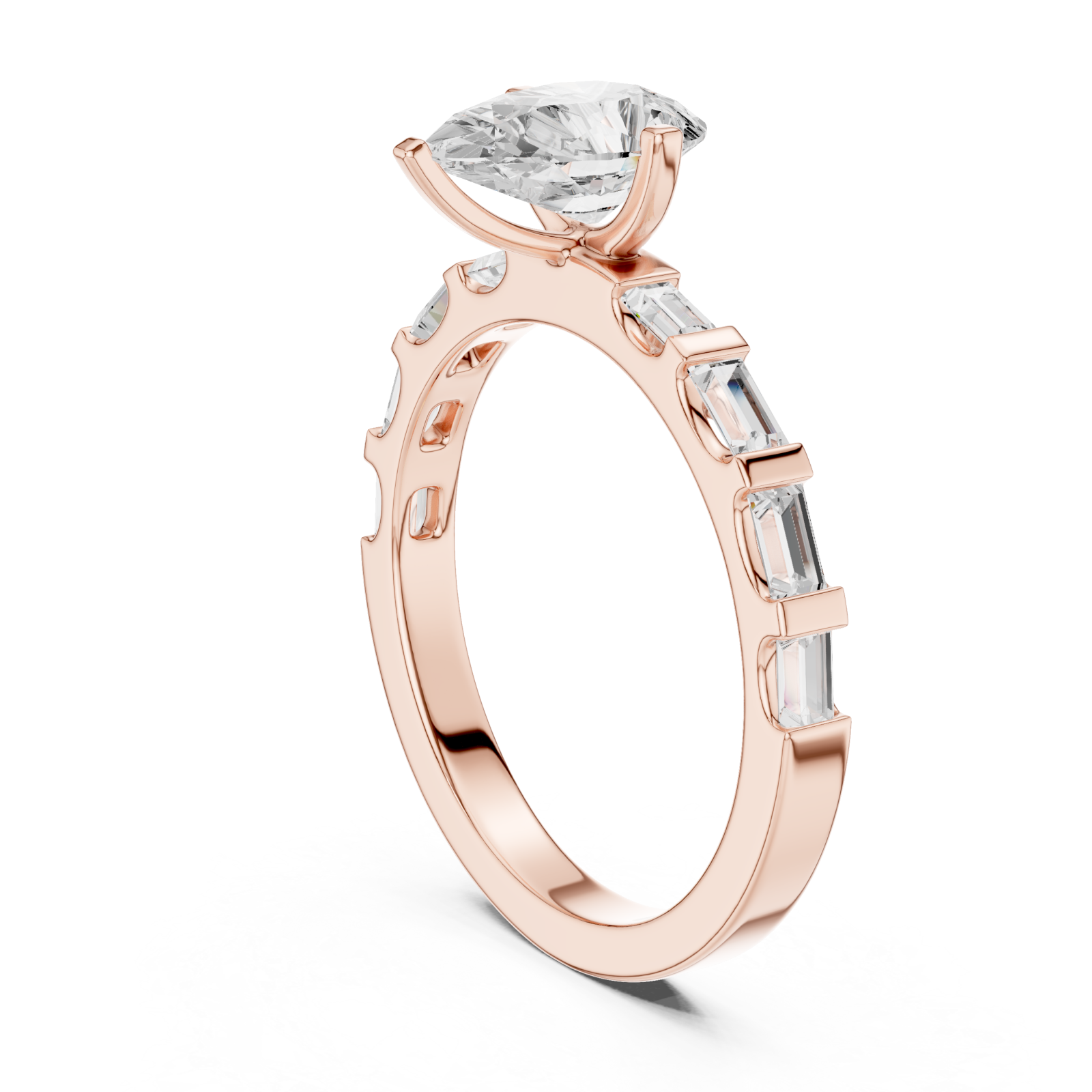  Rose Gold Unison Whisper Classic Band Ring Left View