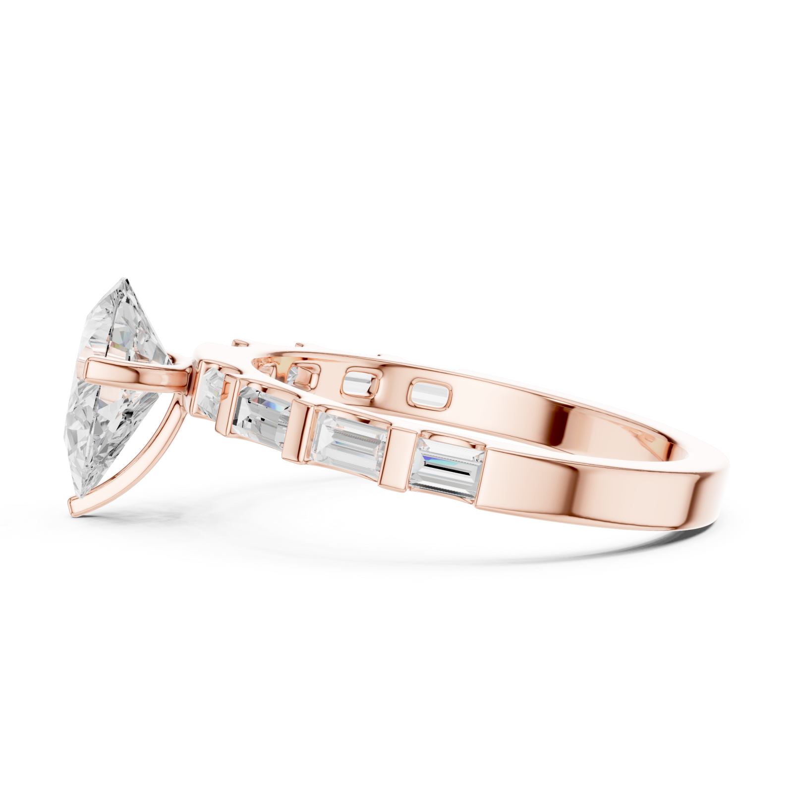 Rose Gold Unison Whisper Classic Band Ring Side View