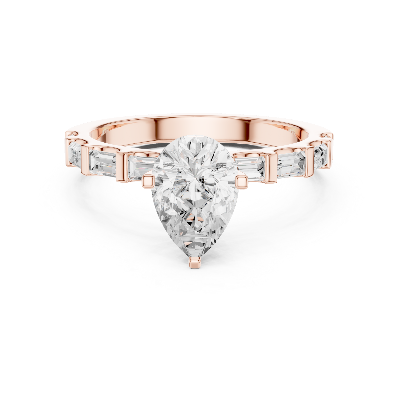  Rose Gold Unison Whisper Classic Band Ring Front View