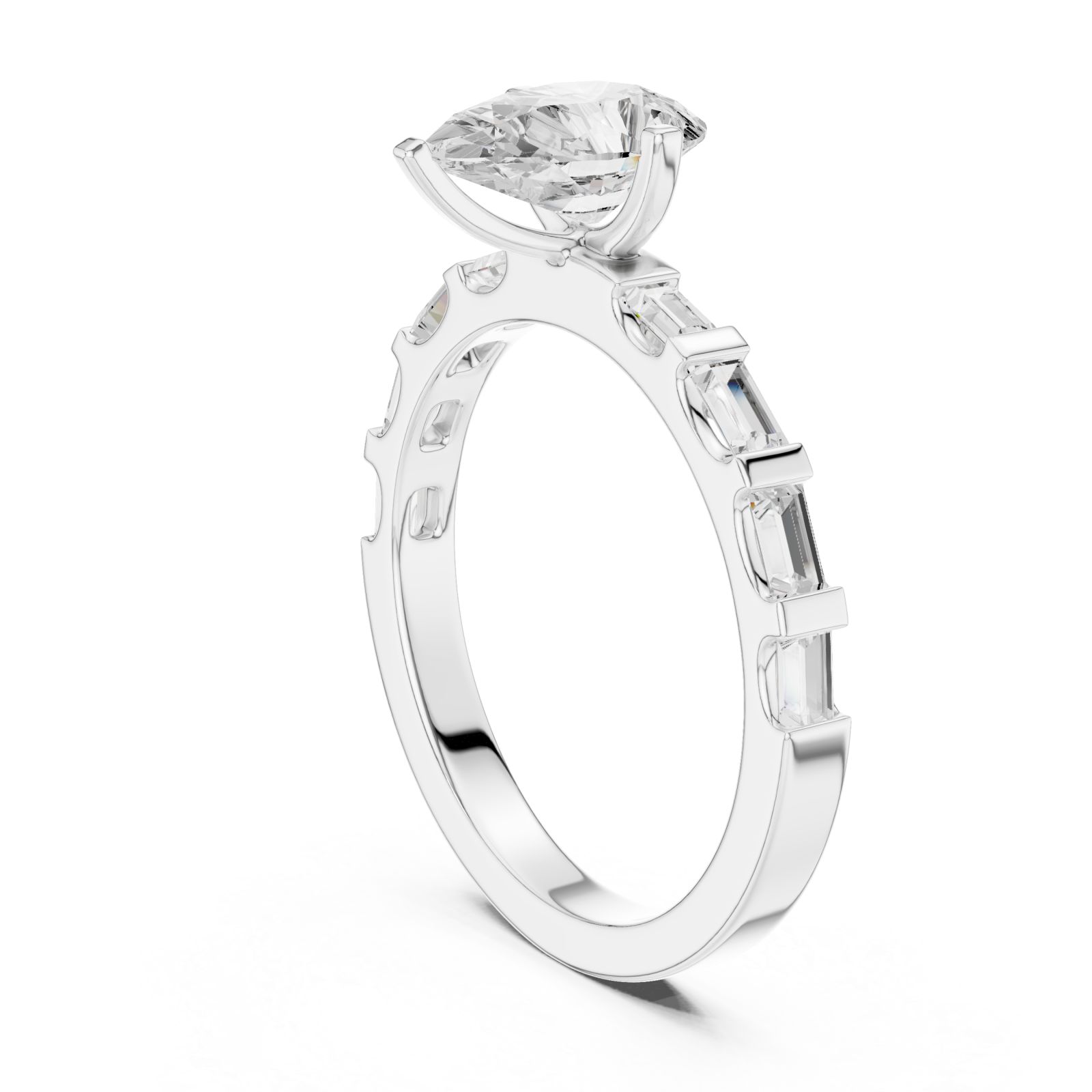  White Gold Unison Whisper Classic Band Ring Left View