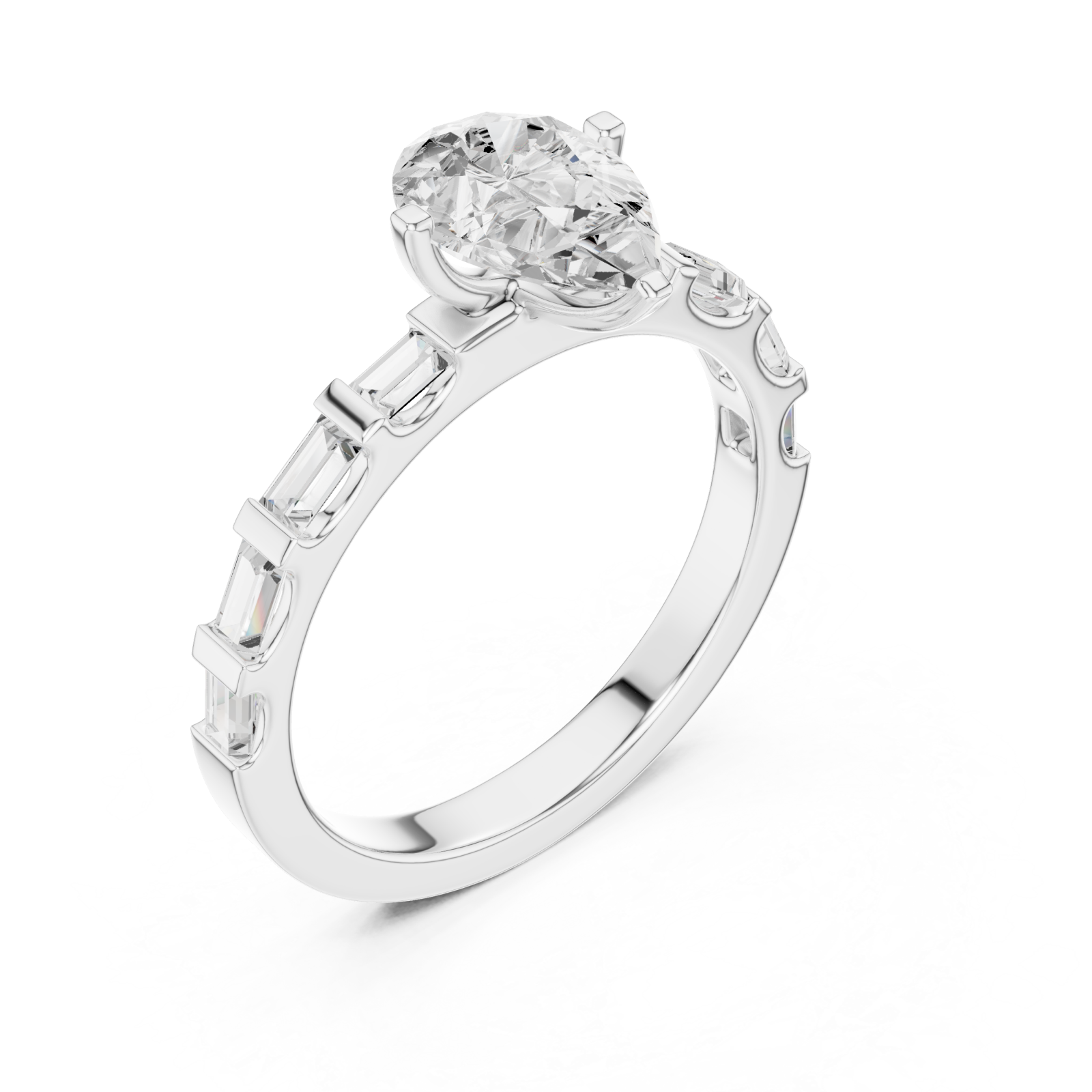  White Gold Unison Whisper Classic Band Ring Right View