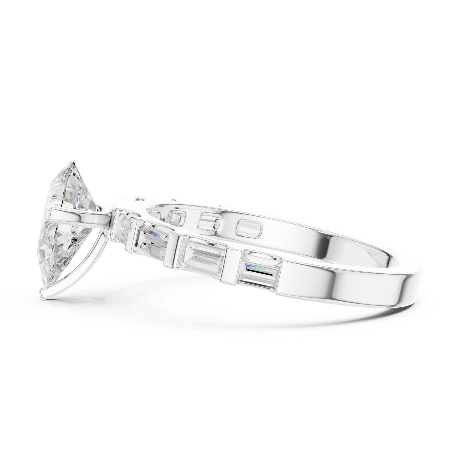  White Gold Unison Whisper Classic Band Ring Side View