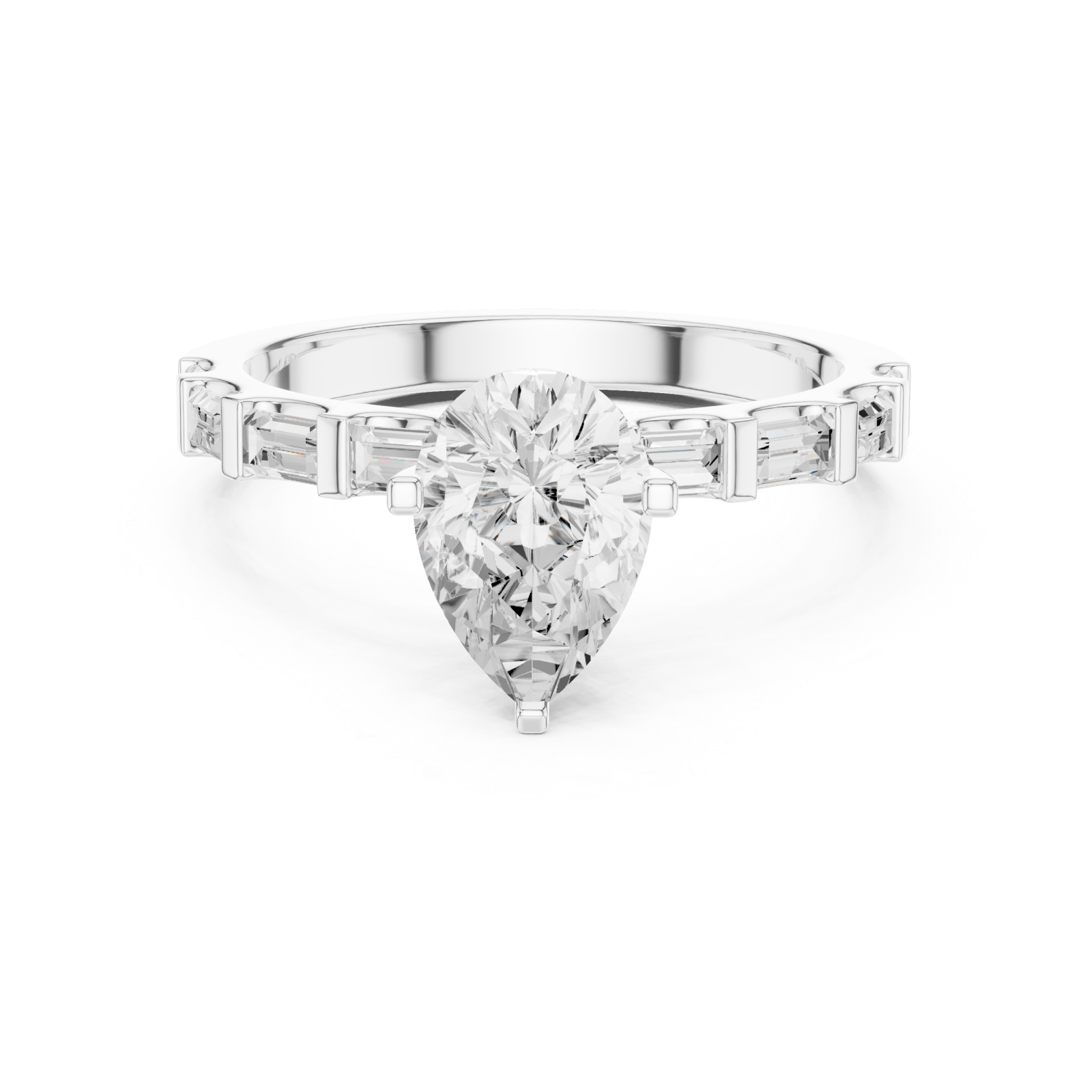 White Gold Unison Whisper Classic Band Ring Front View