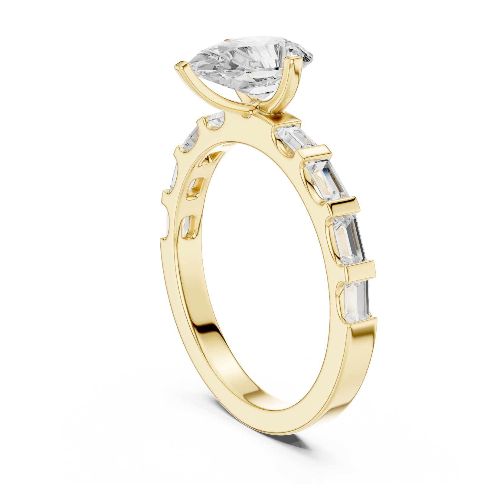  Gold Unison Whisper Classic Band Ring Left View