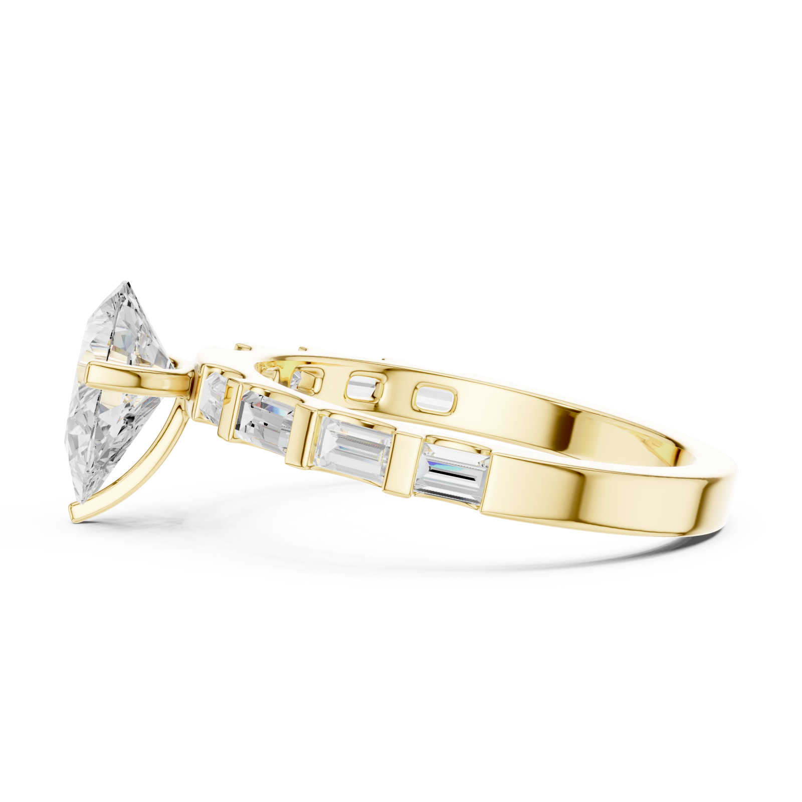  Gold Unison Whisper Classic Band Ring Side View