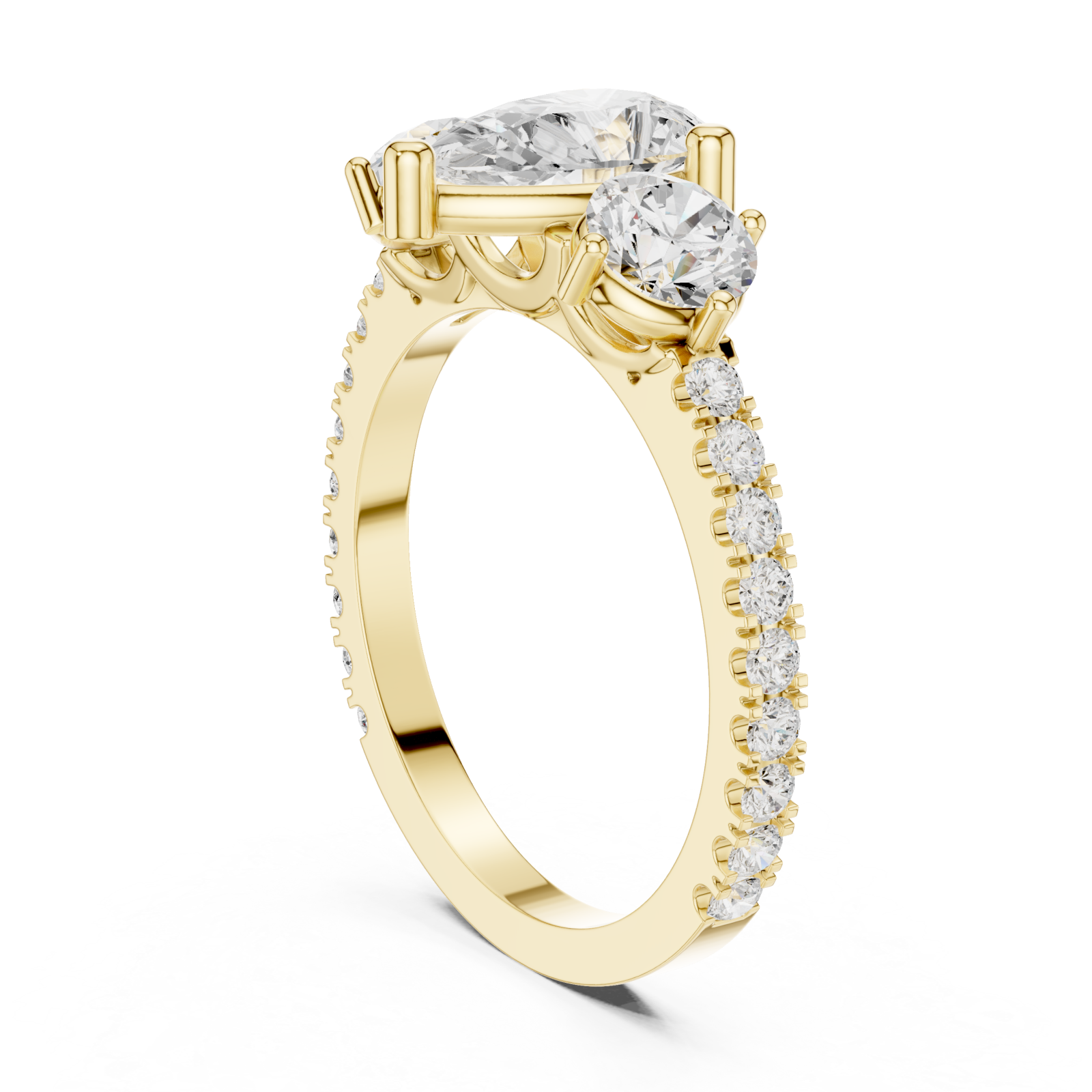  Gold Serenade of Light Marquise Trio Ring Left View