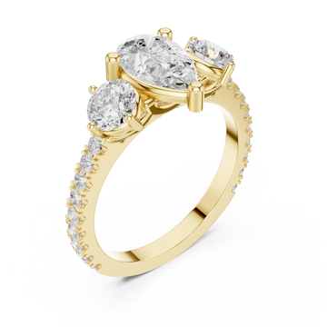 Gold Serenade of Light Marquise Trio Ring Right View