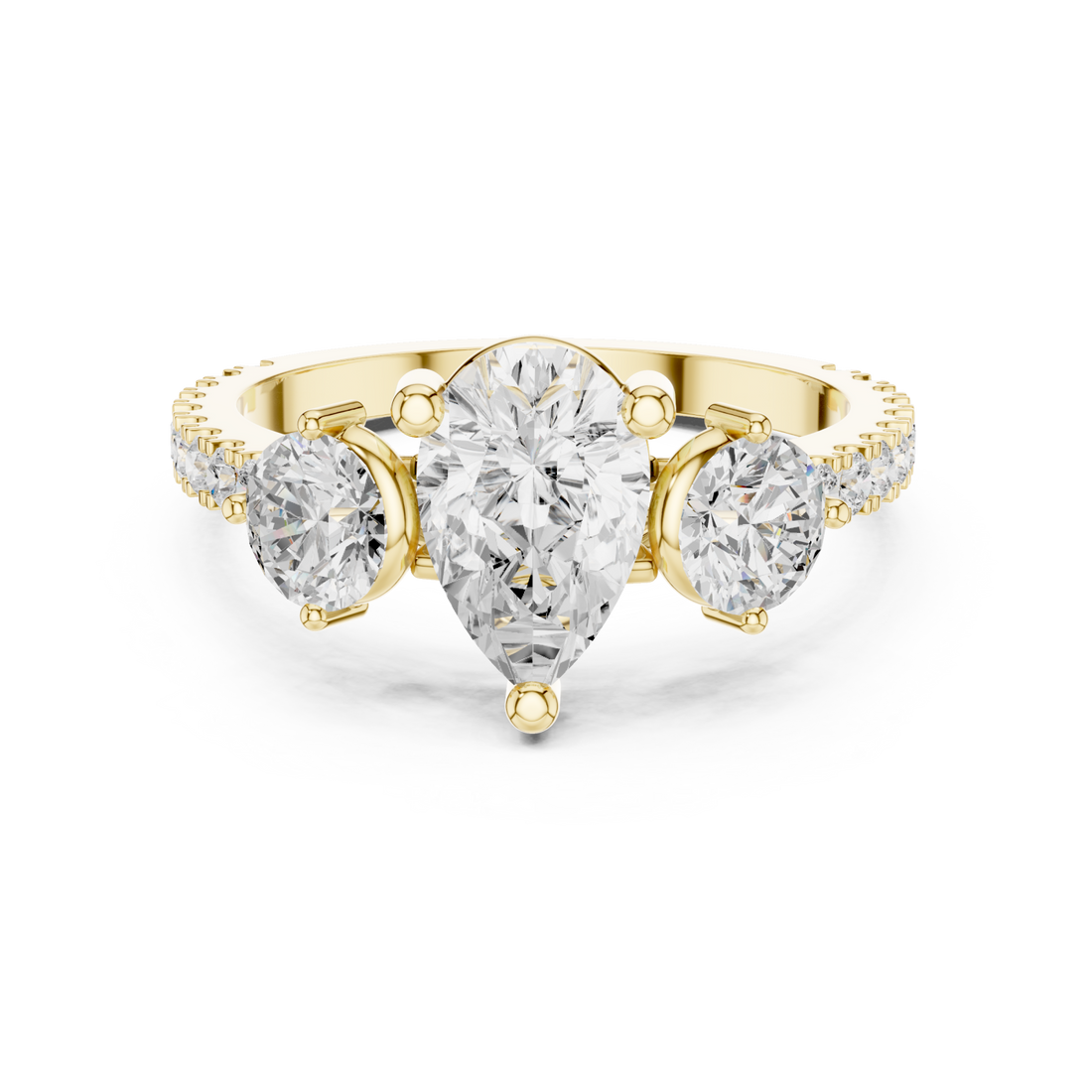 Gold Serenade of Light Marquise Trio Ring Right View