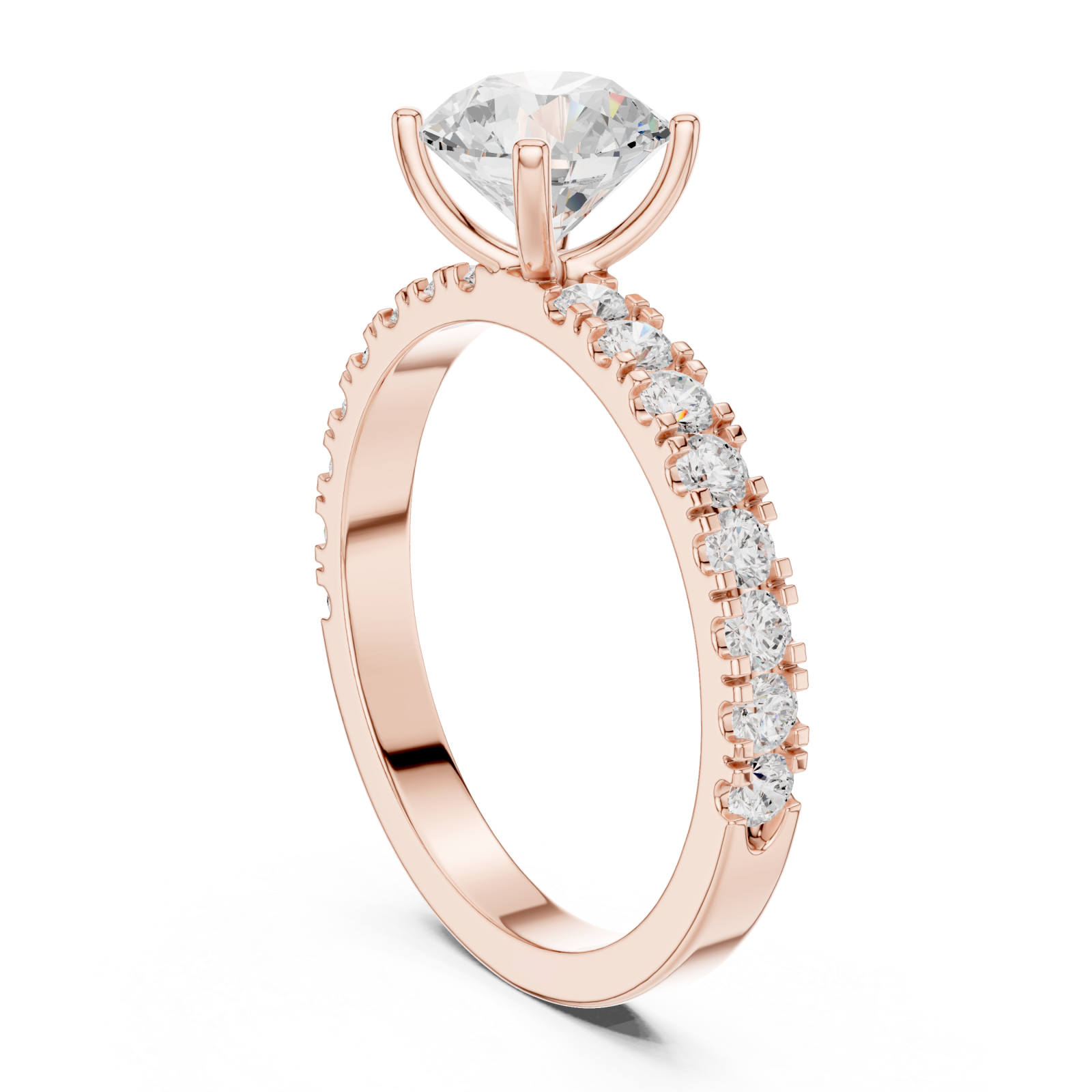  Rose Gold Luminous Whisper Sculpted Band Ring Left View