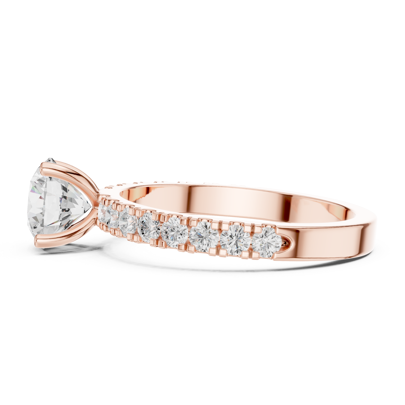  Rose Gold Luminous Whisper Sculpted Band Ring Side View