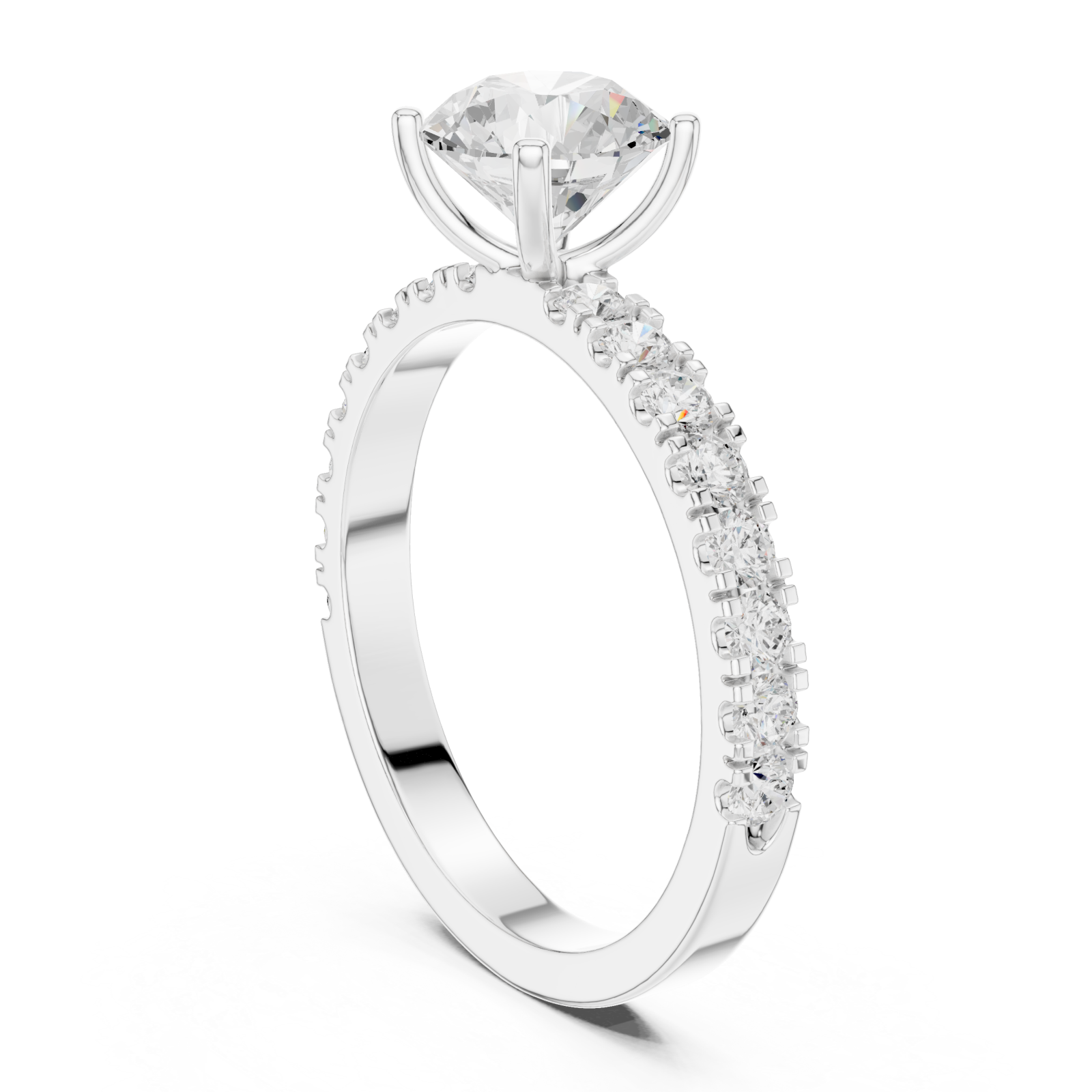  White Gold Luminous Whisper Sculpted Band Ring Left View