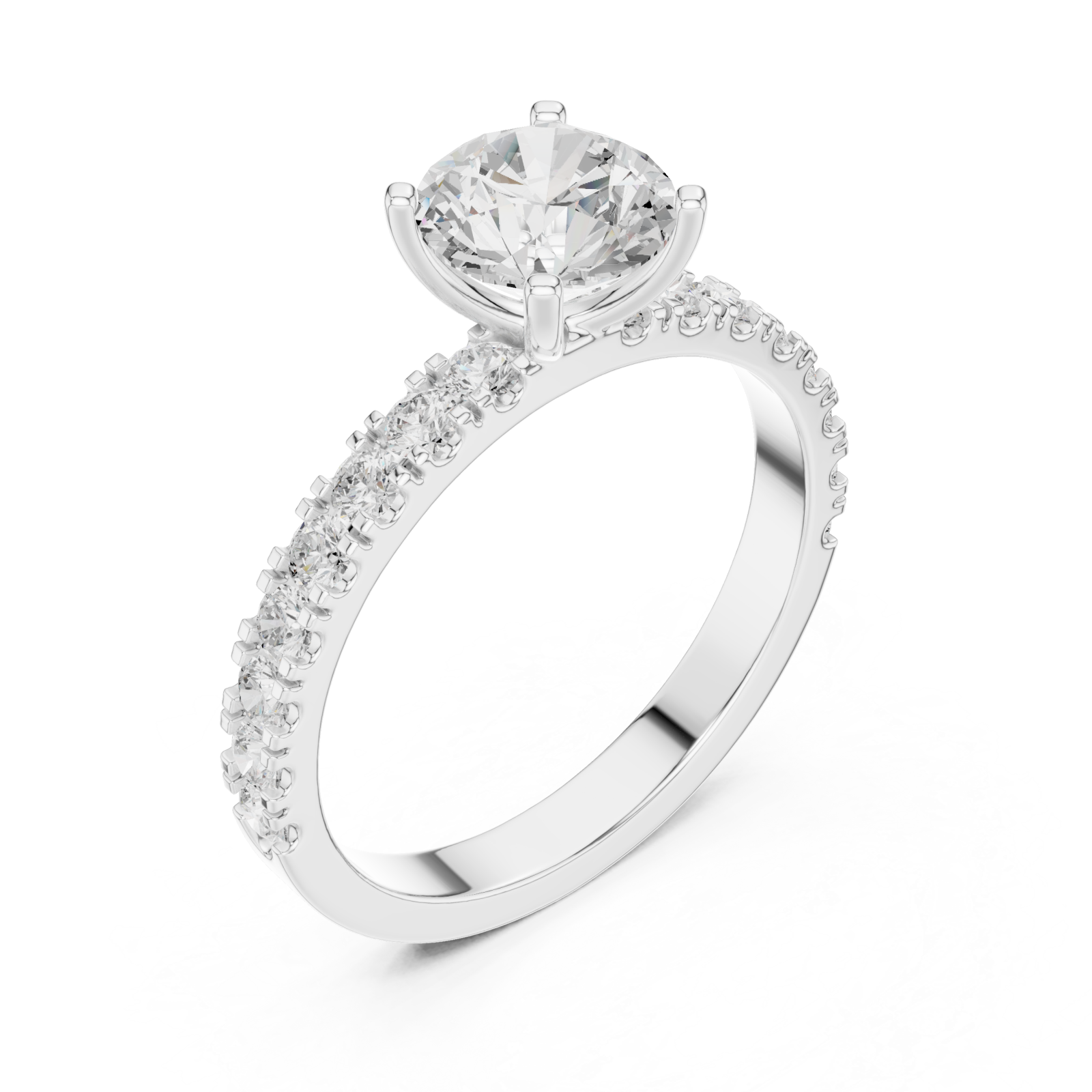  White Gold Luminous Whisper Sculpted Band Ring Right View