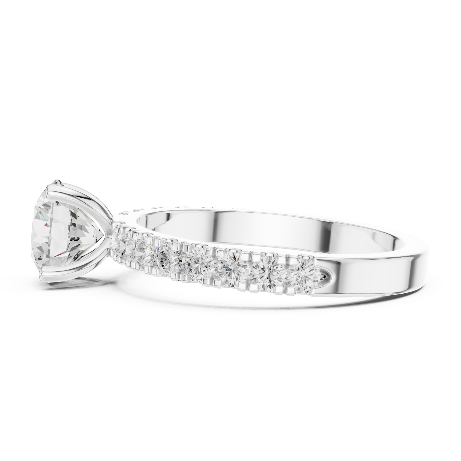  White Gold Luminous Whisper Sculpted Band Ring Side View