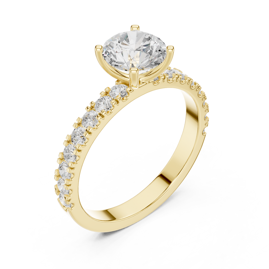 Gold Luminous Whisper Sculpted Band Ring Right View