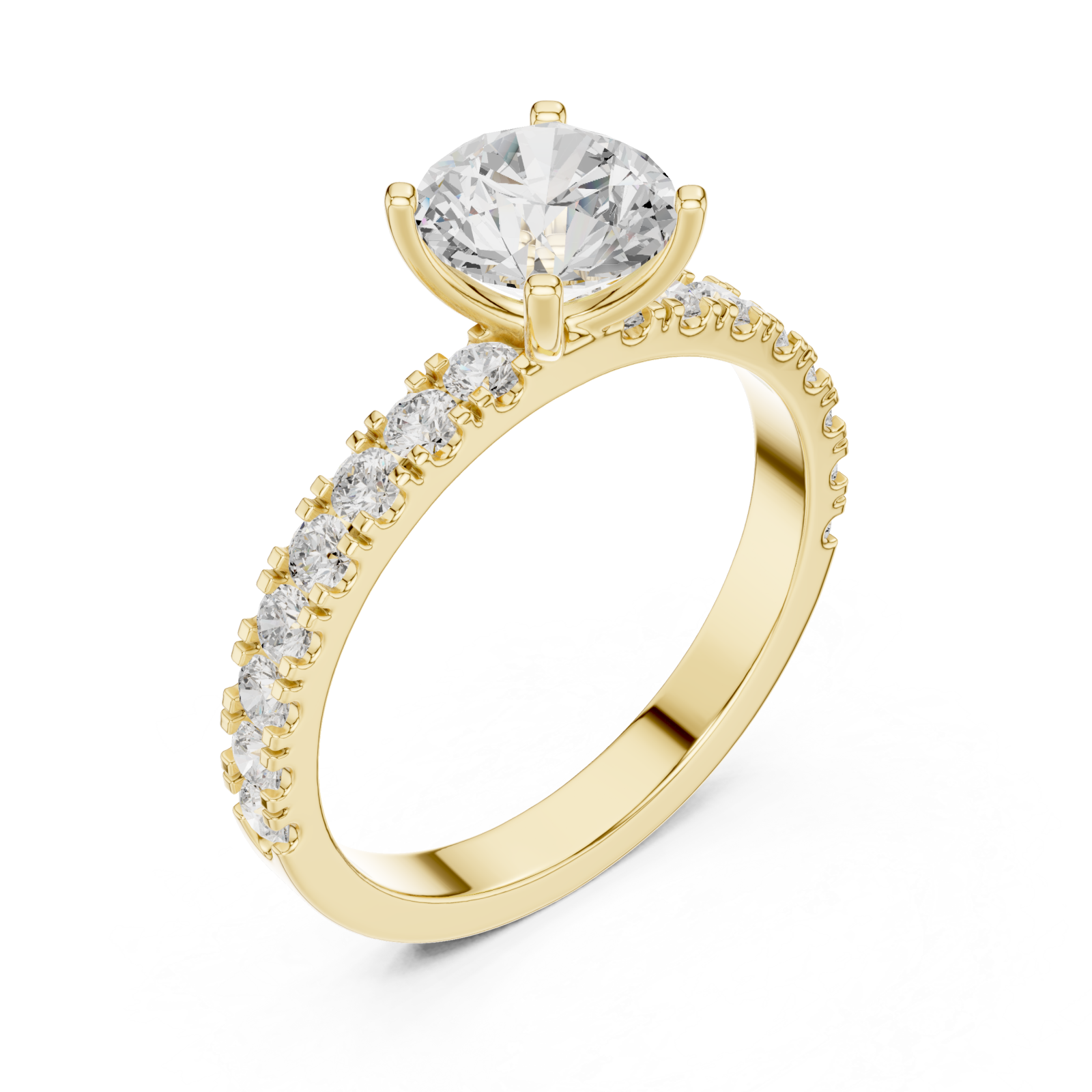 Gold Luminous Whisper Sculpted Band Ring Right View