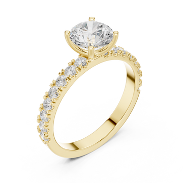 Gold Luminous Whisper Sculpted Band Ring Right View