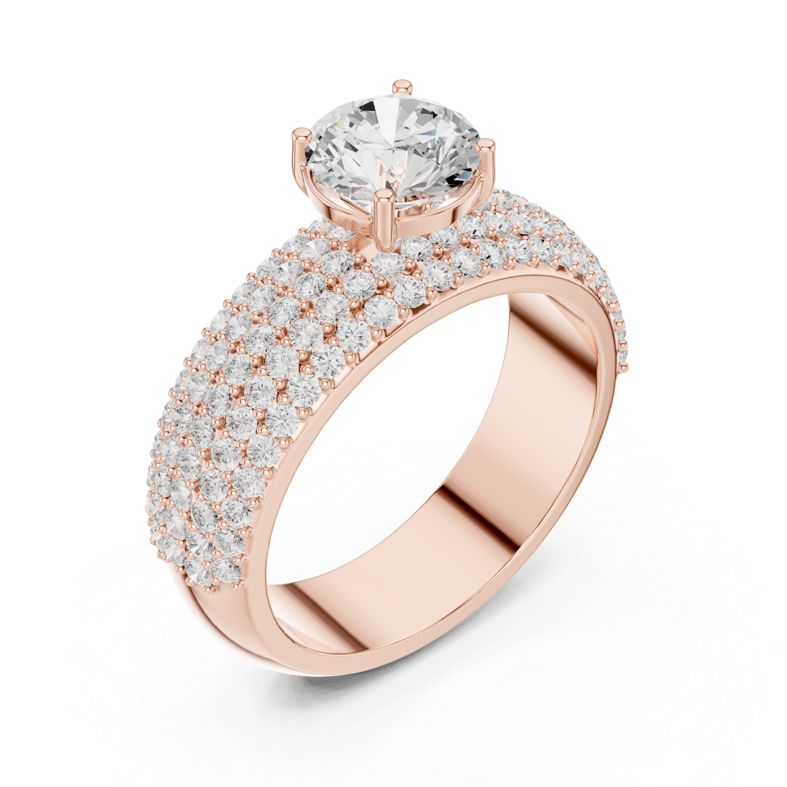  Rose Gold Classic Splendor Halo Ring Right View