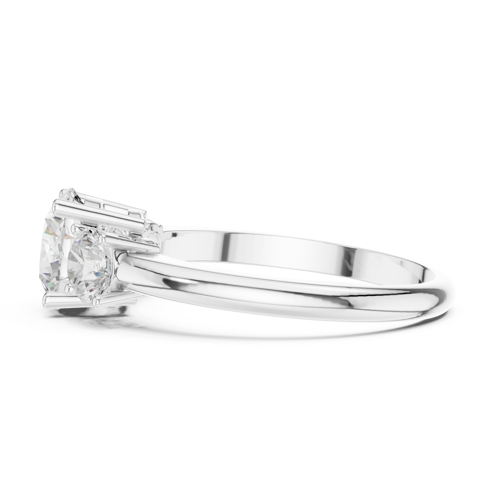  White Gold Radiance Trio Harmony Ring Side View