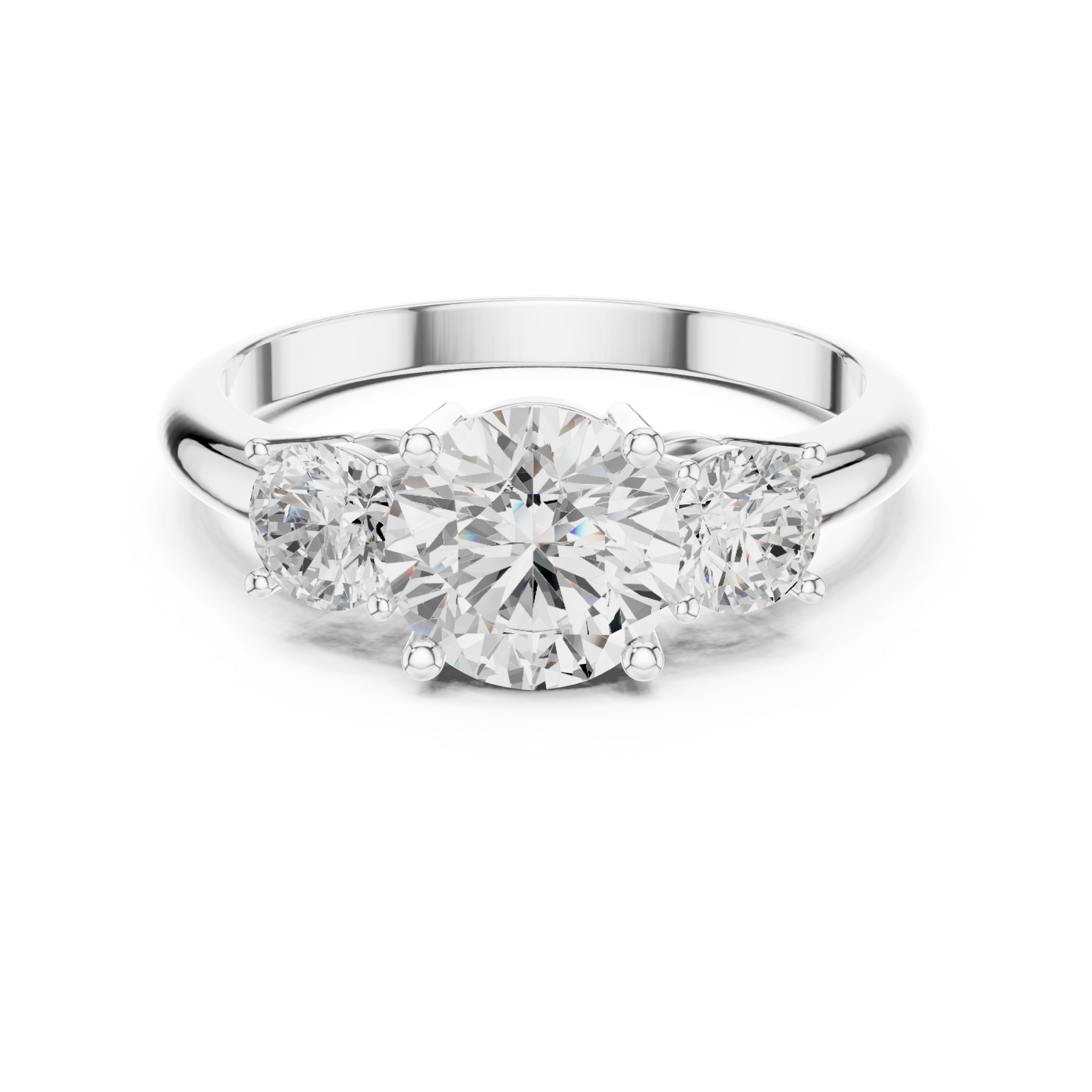  White Gold Radiance Trio Harmony Ring Front View