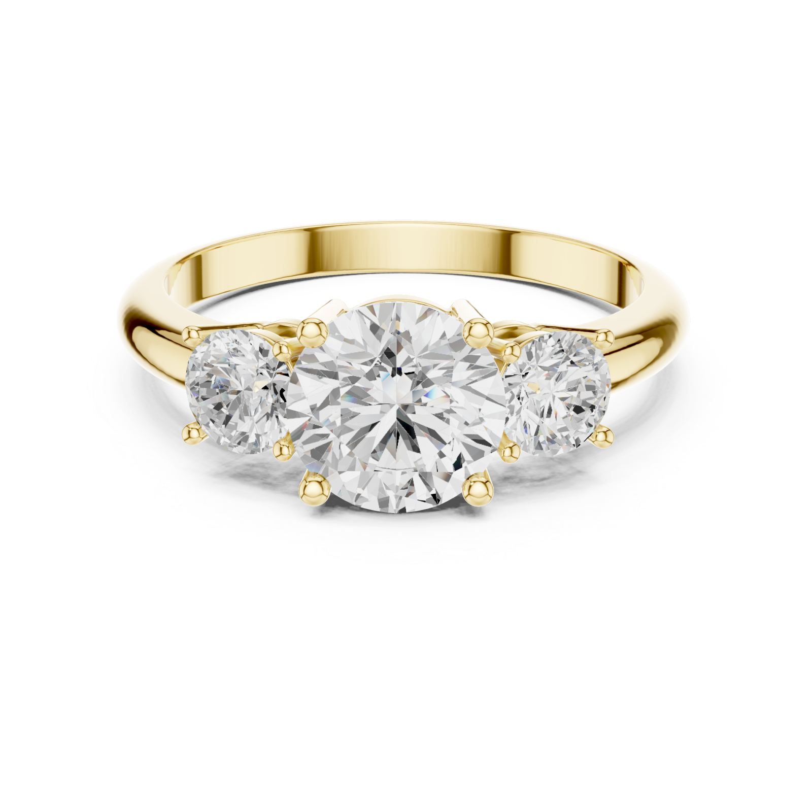  Gold Radiance Trio Harmony Ring Front View