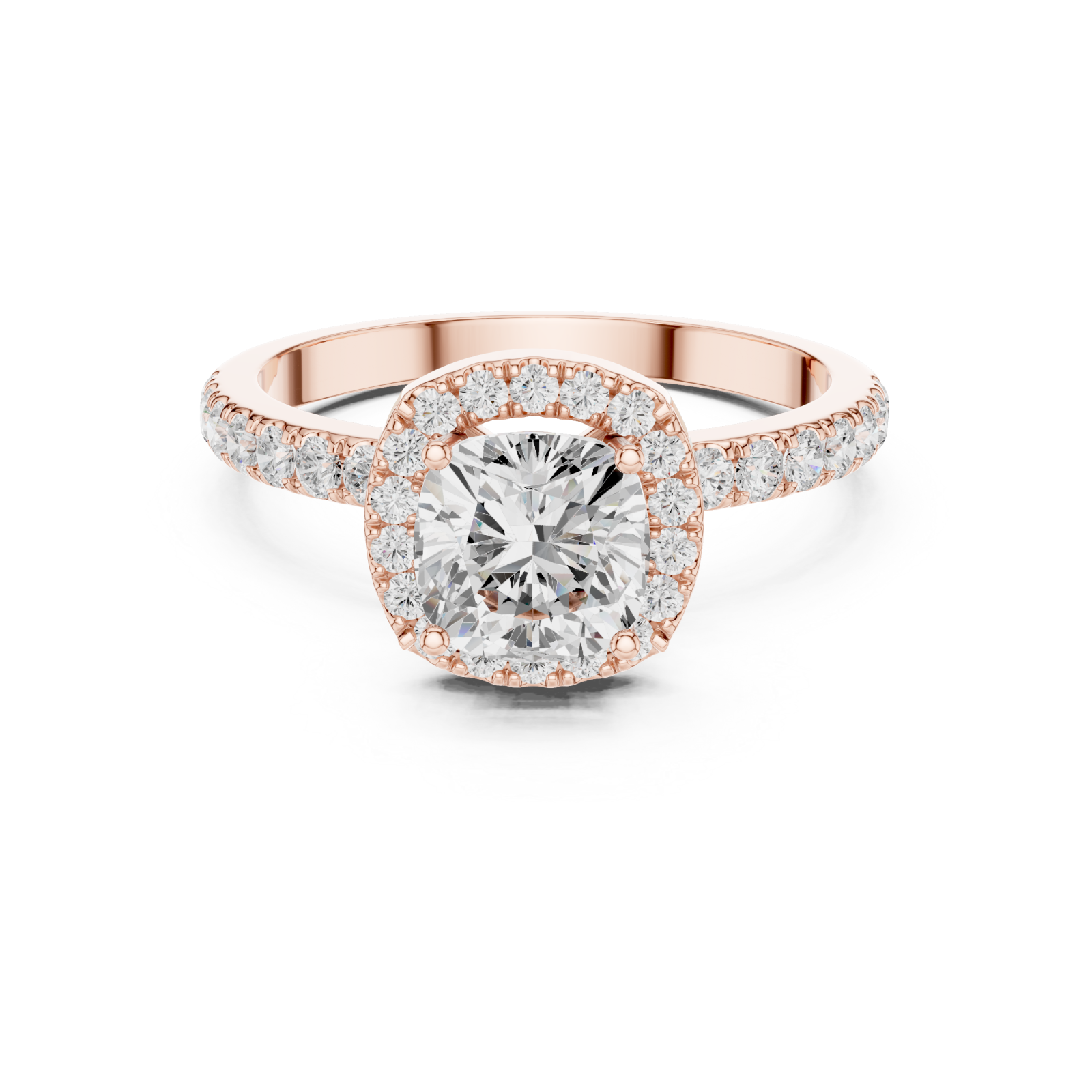  Rose Gold Celestial Grace Engagement Ring Front View