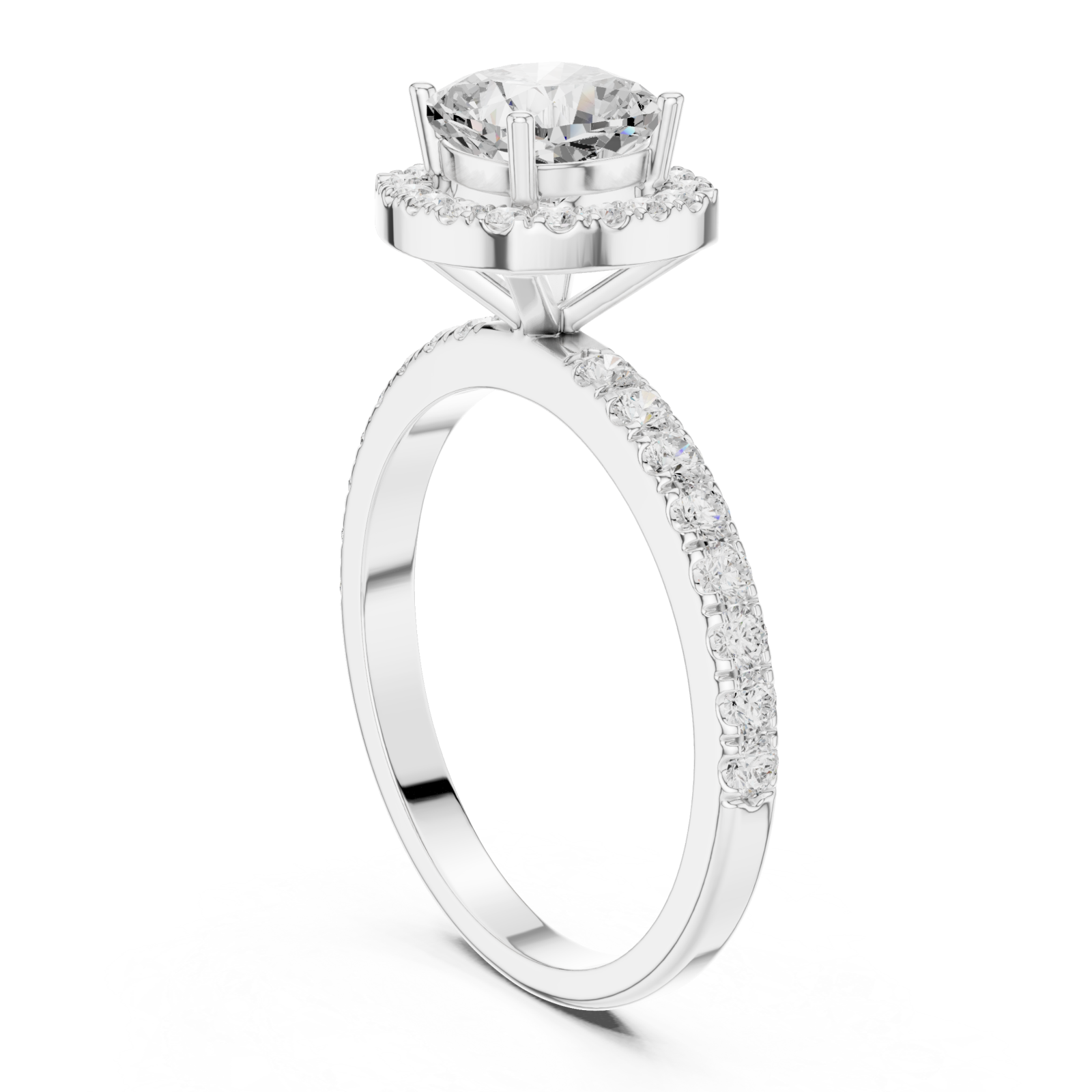  White Gold Celestial Grace Engagement Ring Left View