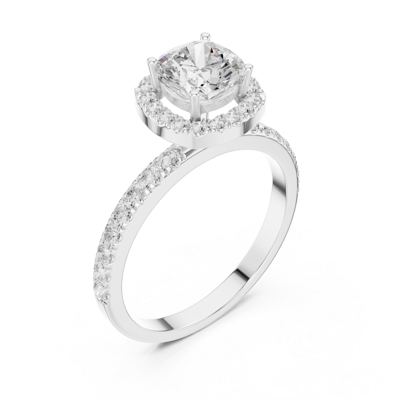  White Gold Celestial Grace Engagement Ring Right View