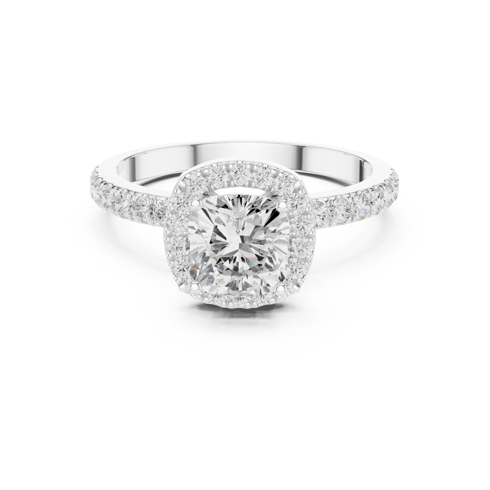  White Gold Celestial Grace Engagement Ring Front View