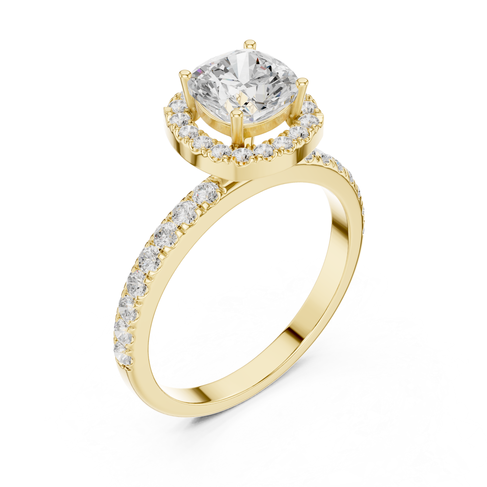 Gold Celestial Grace Engagement Ring Right View