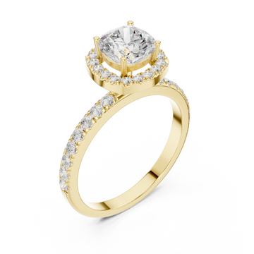 Gold Celestial Grace Engagement Ring Right View
