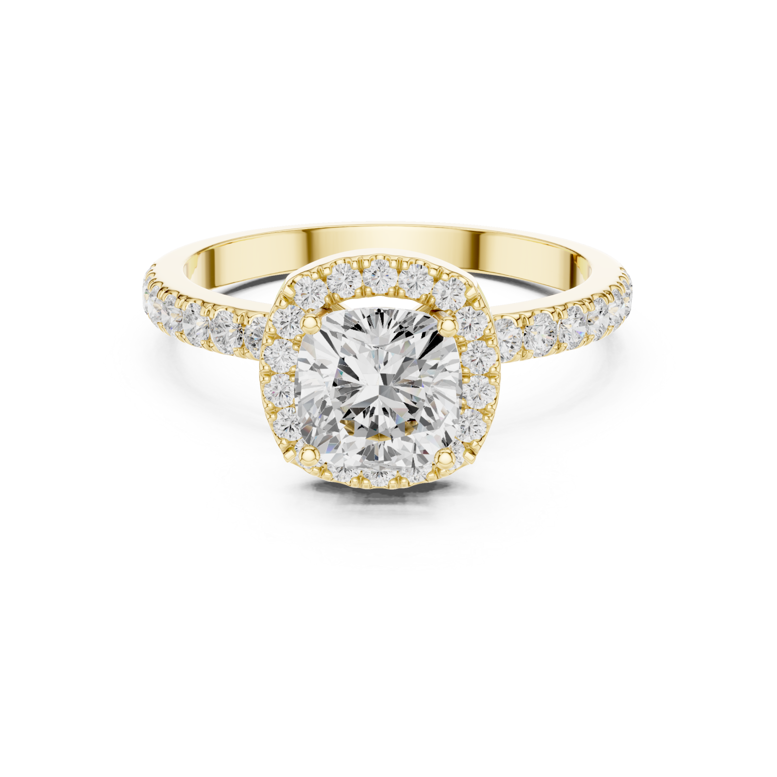  Gold Celestial Grace Engagement Ring Front View