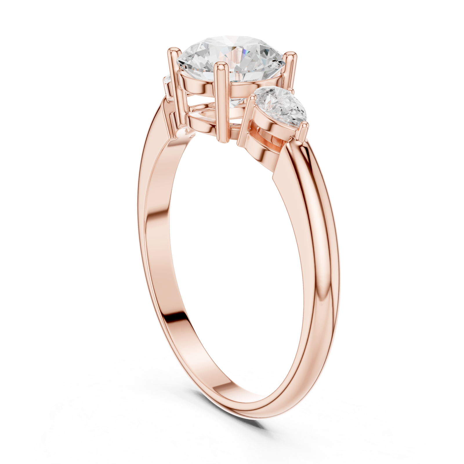  Rose Gold Twilight Embrace Trio Ring Left View