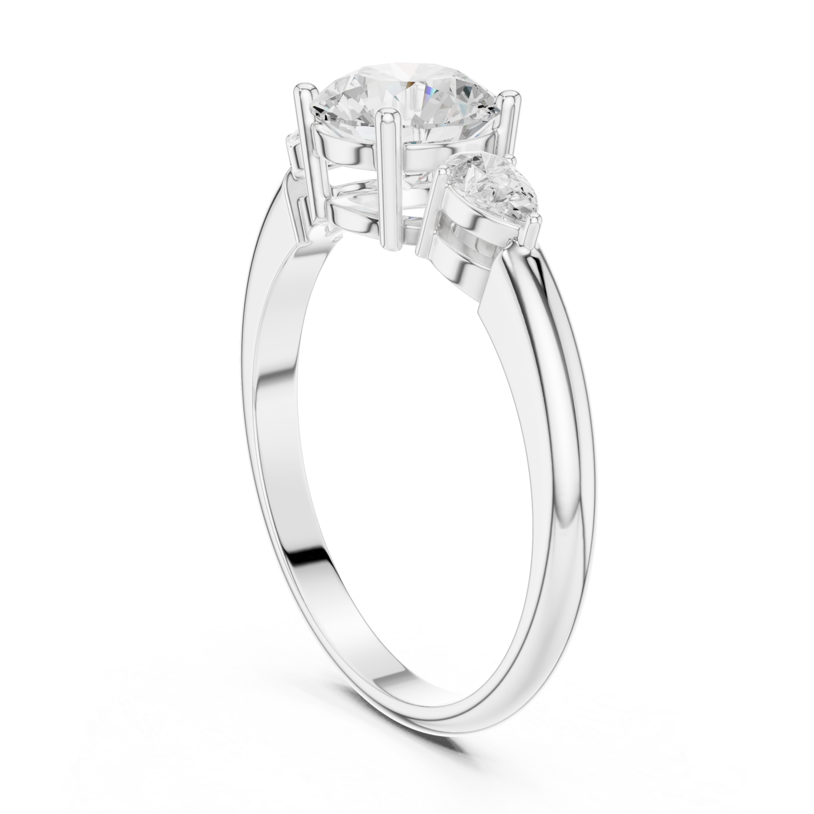  White Gold Twilight Embrace Trio Ring Left View