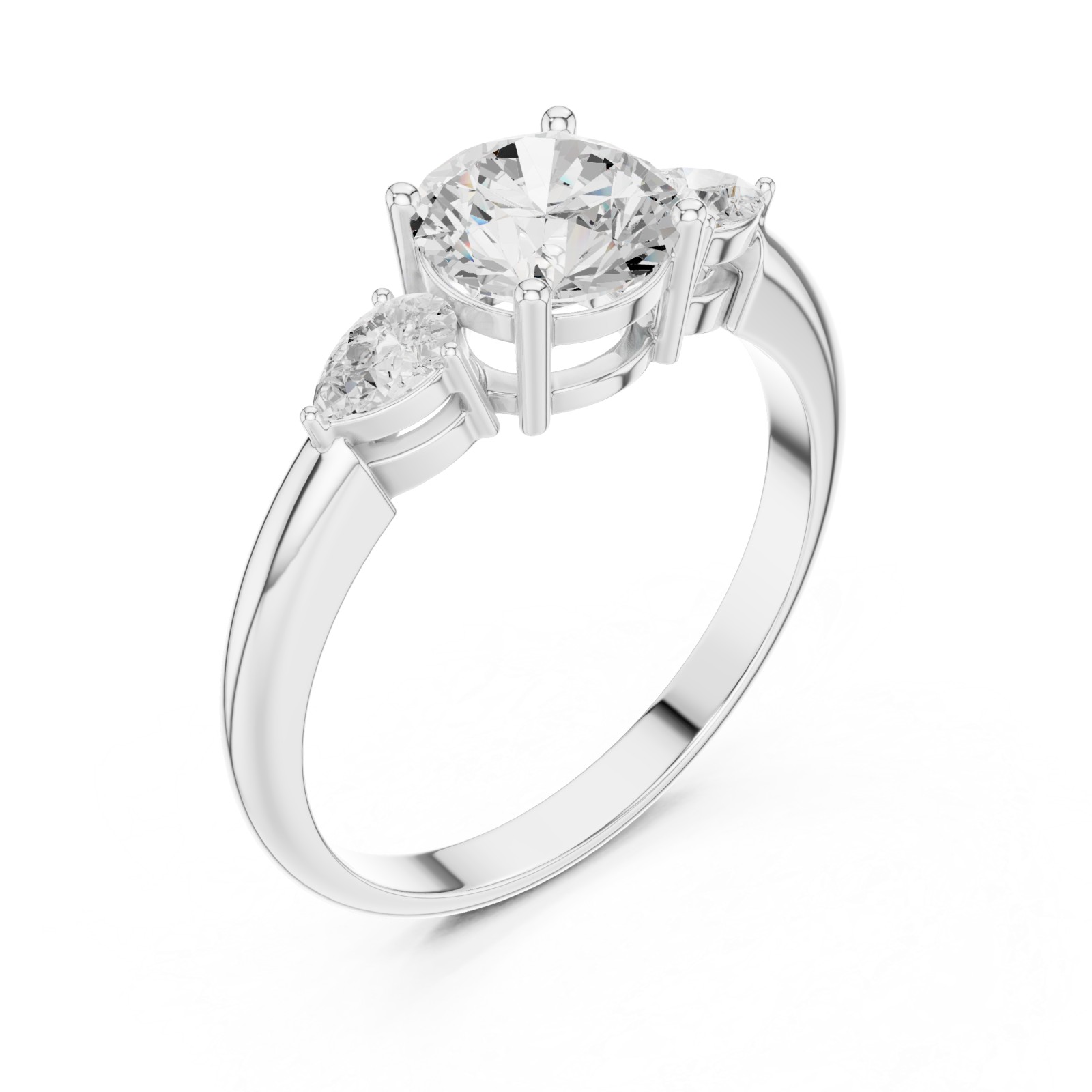  White Gold Twilight Embrace Trio Ring Right View
