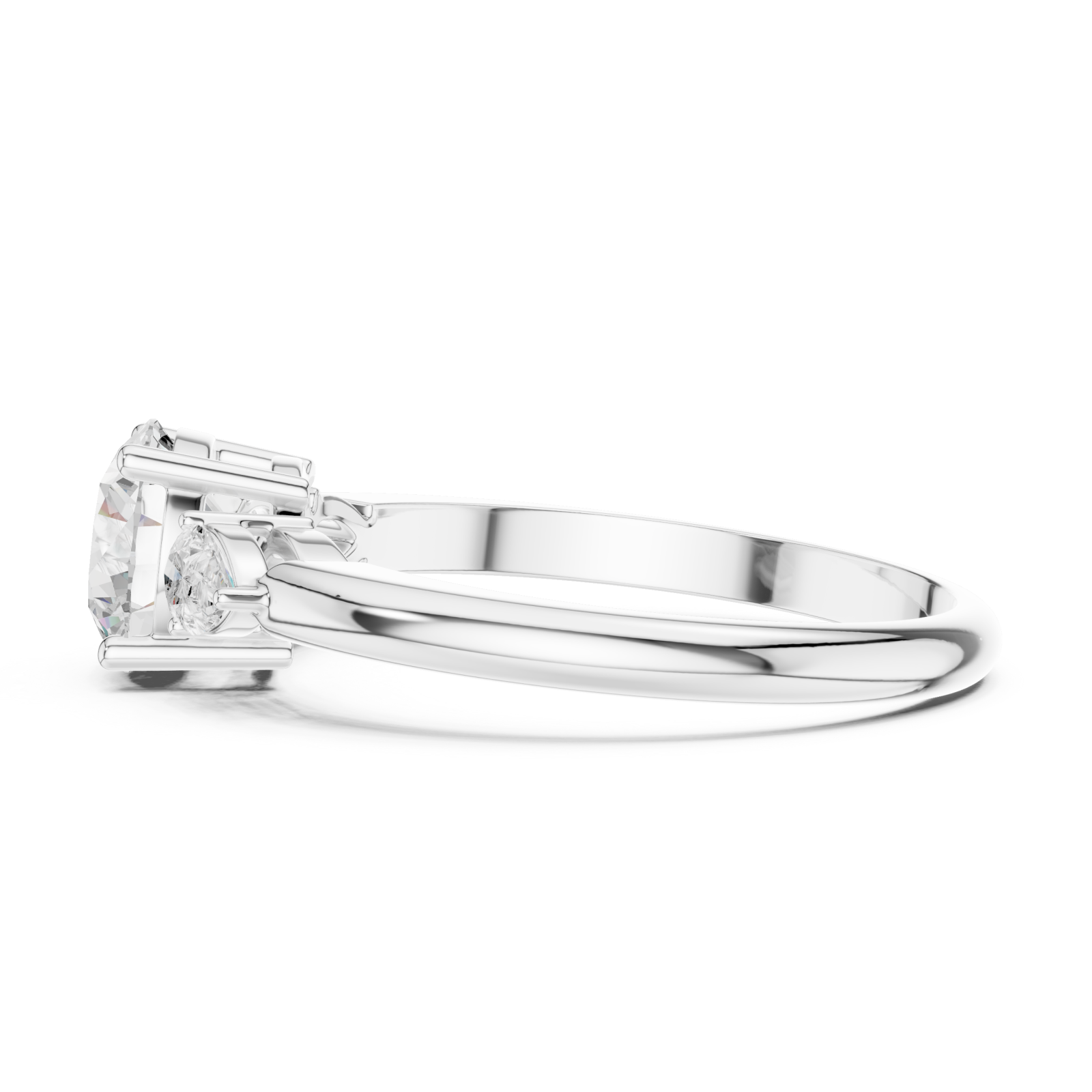  White Gold Twilight Embrace Trio Ring Side View