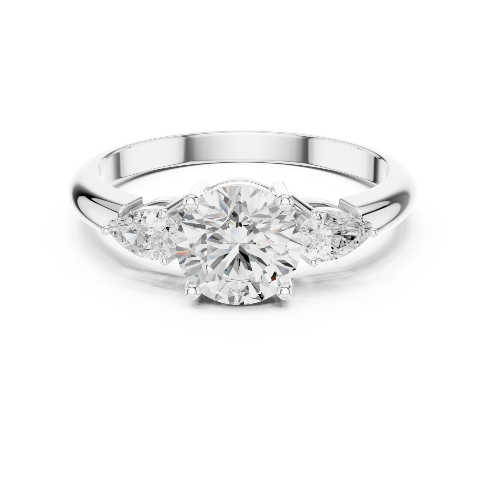  White Gold Twilight Embrace Trio Ring Front View