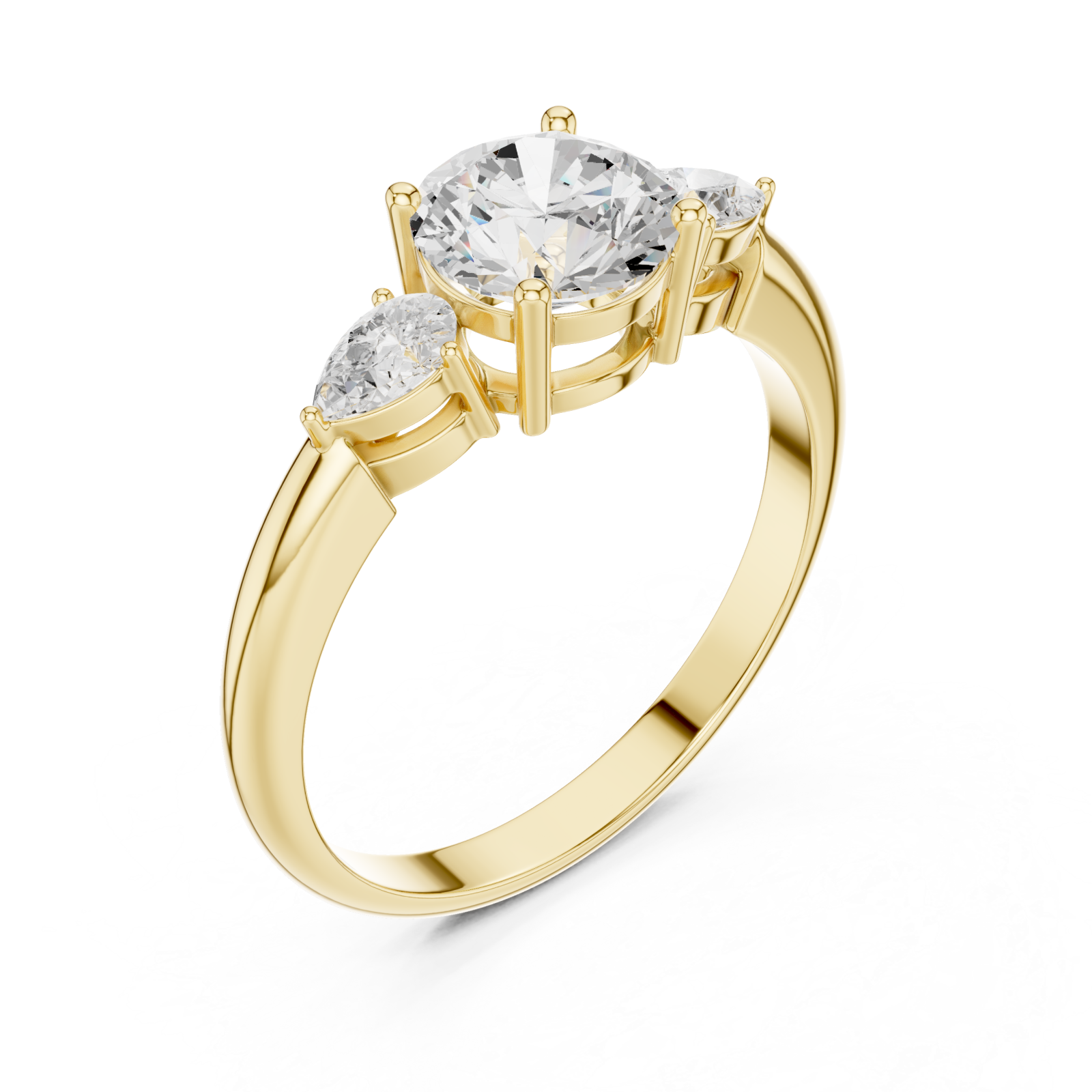Gold Twilight Embrace Trio Ring Right View