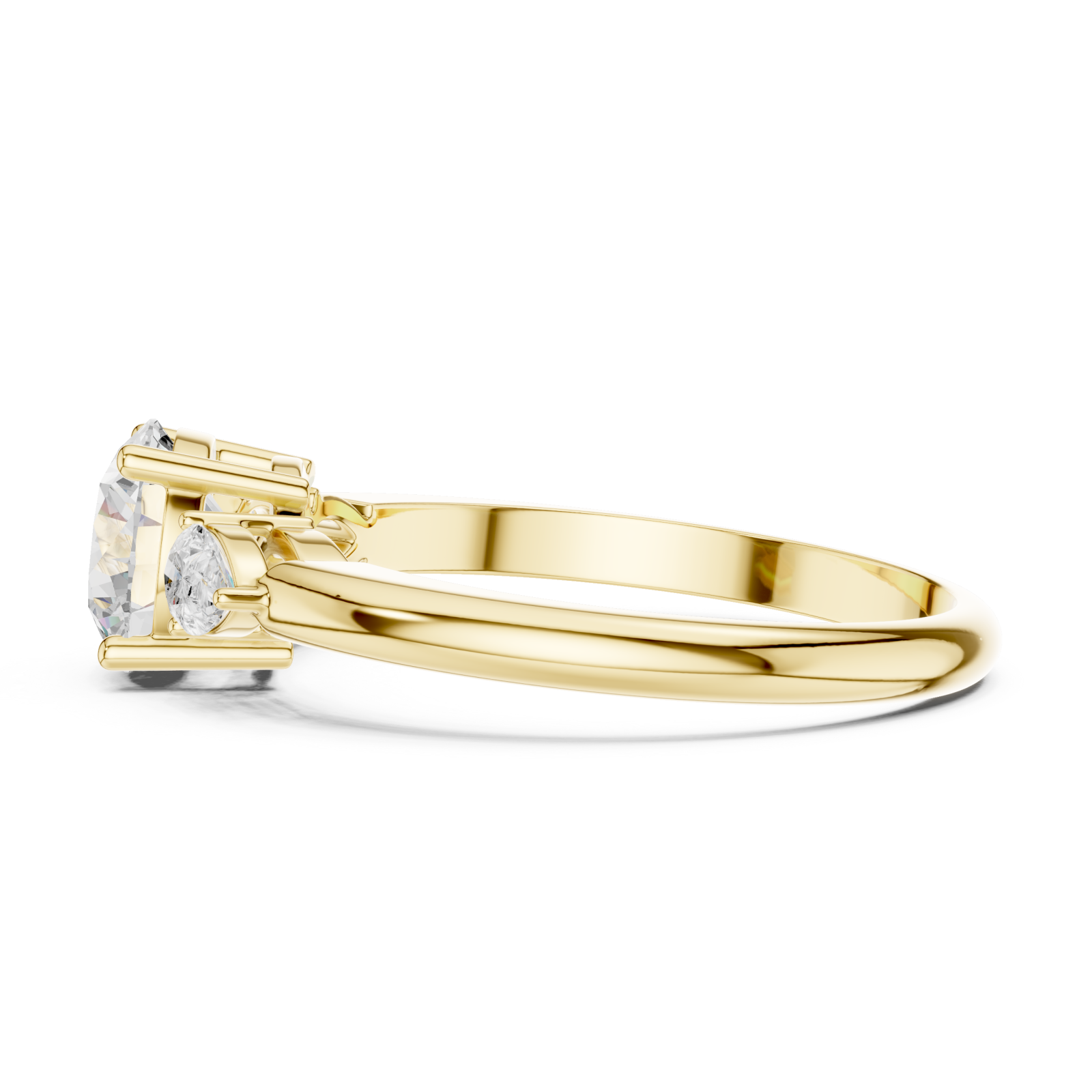  Gold Twilight Embrace Trio Ring Side View