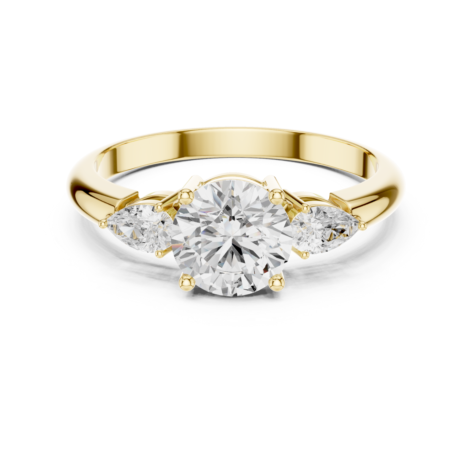  Gold Twilight Embrace Trio Ring Front View